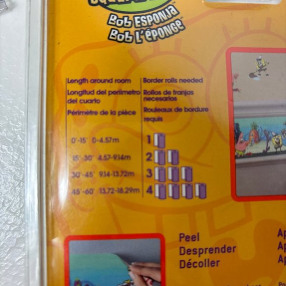 Spongebob Squarepants Removable Wall Border 2 Pkg  NOS NWT - Picture 9 of 11